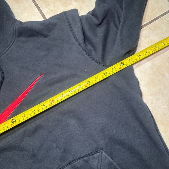 Vintage Y2K Nike Black Hoodie Mens Large Big Swoosh Logo The Athletic Dept - Picture 4 of 9
